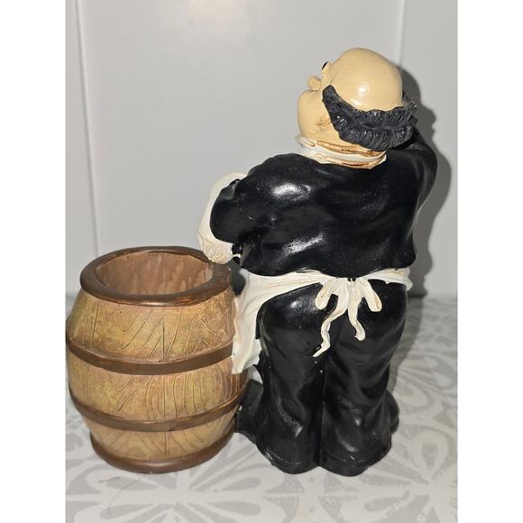 Butler Waiter Beer Barrel Holder Figurine – Bar/Desk Organizer - Picture 3 of 13